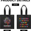 Hispanic Heritage Month Non Woven Bags 8.7" Gift Reusable Treat Bag for Hispanic Heritage Month Decor (Black)