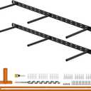 2pcs Floating Shelf Bracket Heavy Duty,Decorative Floating Shelf Hardware Hidden Black Metal Fireplace Mantel Brackets (28"X6"X1.0" with Tools)