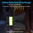 2 pcs Outdoor Faucet Covers for Winter, 15x28 inches,Black Insulated WithThick Cotton Waterproof Oxford Fabric and Reflective Strip for Freeze Protection Outdoor Faucets Hose Bibs (2)