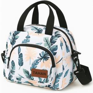 Insulated Lunch Box For Girls Small Lunch Bag Adult Women Work Kawaii Tote For Teen School Cute Compact Lunch Pail Keep Warm Lunch Pale For Ladies Teacher (0 Green Leave(White))