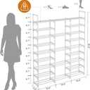 WOWLIVE 9 Tiers Large Shoe Rack White Shoe Rack Organizer for Closet 50-55 Pairs Stackable Heavy Duty Shoe Shelf Shoe Storage with Metal Pipes Plastic Connectors