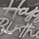 Happy Birthday Neon Sign for Party and Wall Decor,15 * 9 inch White Led Neon Light Signs with USB and Dimmer Switch,Happy Birthday Sign for Backdrop