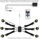 DEDC 6pcs LED Mini Spot Light, 3000K Spotlights with RF Dimmer, Art Picture Lights, Closet Spotlight for Plants Jewelry Showcase Model Display Shelves (Warm White-Remote Control- U.S. Plugs)
