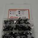 ISPINNER 125pcs Large Flange Aluminum Blind Rivets, Pop Rivets Assortment Kit (Black)