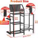 POKIPO Fishing Rod Holders for Garage,Fishing Rod Rack Storage up to 18 Rods,3 Tier Adjust Heavy Duty Metal Fish Pole Stand Organizer with Pegboard for Fishing Gear and Equipment Accessories
