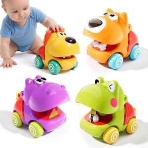 ALASOU Push and Go Animal Car Toys for 1 Year Old Boy Girl|Baby Toys 1 Year Old Boy Gifts for Toddlers 1-3|Vehicle Toy Set for Toddler Toys 1-2|1st Birthday Gift for Infant 6 9 12 18 Months