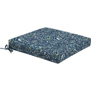 Arden Foam Outdoor Dining Seat Cushion Kit, 19 x 19, Made with ProFoam, Rain-Proof, Fade Resistant, Sapphire Blue Ridge Paisley