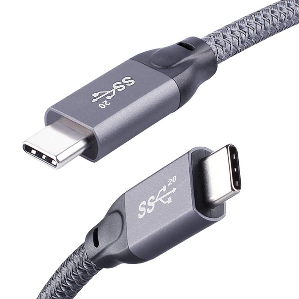 QCEs USB C to USB C Monitor Cable 8K30Hz 4K60Hz, 20Gbps USBC 3.2 Gen 2x2 Video/Display Cable 5Ft 100W PD Charge Cord Compatible with Thunderbolt 4/3 MacBook Pro/Air, iPhone 16/15, iPad (Grey)
