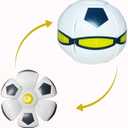 UFO Magic Ball,Portable Glowing Flying Toys Creative Fly Saucer Stomp Magic Balls,Decompression Flying Flat Throw Disc Balls Toy for Childrens Outdoor Sports Kids Gift (Football White)