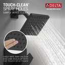 Modern 1.75 GPM Square Single Function Shower Head with Touch-Clean Technology