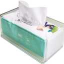 Rectangular Clear Acrylic Tissue Box, Big Box Covers Square, Bathroom Facial Napkin Box Holders, Table Clear Dryer Sheet Dispenser for Bathroom, Kitchen and Cars