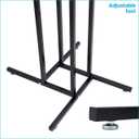SSWBasics Black 4 Way Adjustable Clothing Rack with Slanted Arms - Retail Clothing Rack Display - Adjustable Height Arms from 48" to 72" Perfect for Clothing Stores