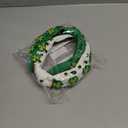 St. Patrick's Day Headband for Women, Lucky Shamrock Hair Accessory with Rhinestones, Green Crystal Knotted Hairband for Irish Holiday, Parade & Party