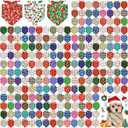 Aliceset 240 Pcs Christmas Dog Bandana Bulks Red Green Xmas Tree Santa Hat Snowflake Patterns Dog Kerchief Set Bibs Triangle Pet Scarf Soft Gifts Cat Costume Accessories for Small and Medium Puppy