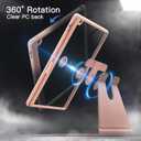 JETech Rotating Case for iPad 9/8/7 (10.2-Inch, 2021/2020/2019 Model, 9th/8th/7th Generation) with Pencil Holder, 360 Degree Rotation Protective Stand Cover Clear Back, Auto Wake/Sleep (Rose Gold)
