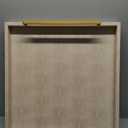 Large Ottoman Tray for Coffee Table,Square Shagreen Leather Decorative Tray with Gold Handles for Living Room Decor (20" x 20" x 3", Ivory)