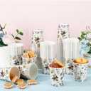 Ziliny 100 Pcs Vintage Wildflower Paper Cups 9 oz Disposable Floral Coffee Cups for Birthday Baby Shower Bridal Shower Tea Party Supplies(Elegant Floral)