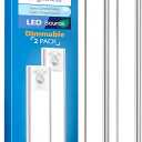 2 Pack Under Cabinet Lighting Wireless, 68 LED Rechargeable Battery Motion Sensor Light Indoor, Stick On Magnetic Closet Lights, Under Counter Lights for Kitchen, Stairs, Warm 16 in