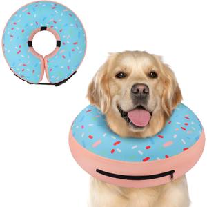 Supet Inflatable Dog Cone Collar Alternative After Surgery, Dog Neck Donut Collar Recovery E Collar for Neuter, Soft Pet Cone for Dogs, Donut Blue, XL(Neck 14"-18") 