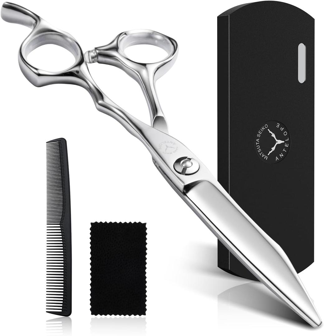 Professional Hair Cutting Scissors 6 Inch, VG10 Steel Convex Edge Barber Shears, Ergonomic Hair Scissors for Salon Professionals and Home Use