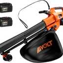AIVOLT 40V Cordless Leaf Vacuum Blower Mulcher with Battery and Charger, 2 * 4.0Ah Battery Powered Leaf Vacuum with 40L Bag, 160MPH, 600CFM, 4 Speed Modes, Suitable for Lawn Care Yard Cleaning