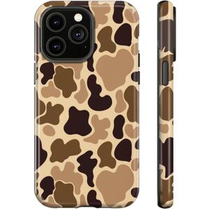 for iPhone 14/13 Case,Duck Camo,Dual Layer Soft TPU Hard PC Bumper