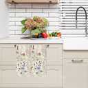 Wildflower Floral Fall Kitchen Towels Set of 2  16x24 Inches Dish Towels, Drying Cloth Hand Towels for Farmhouse Kitchen Bathroom, Seasonal Decorative Linens (017)