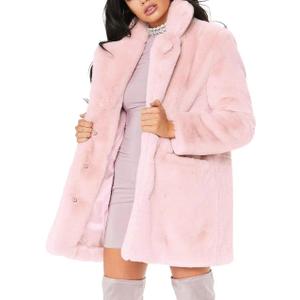 TOPONSKY Womens Winter Warm Lapel Faux Fur With Inner Lining & Buttons Coats (Medium, Cd Light Pink)