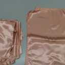VACVELT 24 Pack Rose Gold Satin Napkins - 17x17 Inch Scalloped Wedding Dinner Napkins for Restaurant Banquet Graduation Party