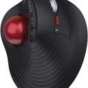 JOMAA Wireless Vertical Trackball Mouse - Ergonomic Design, 3-Device Switching, 2.4G/Bluetooth 5.0, Rechargeable Type-C, Adjustable DPI, Compatible with Windows/macOS/iOS/Android (RED)