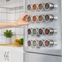 Vetacsion Set of 16 Magnetic Spice Tins with 4 Metal Wall-Plates,100 Preprinted Seasoning Label Stickers,2 Styles for 3 oz Herb Jars