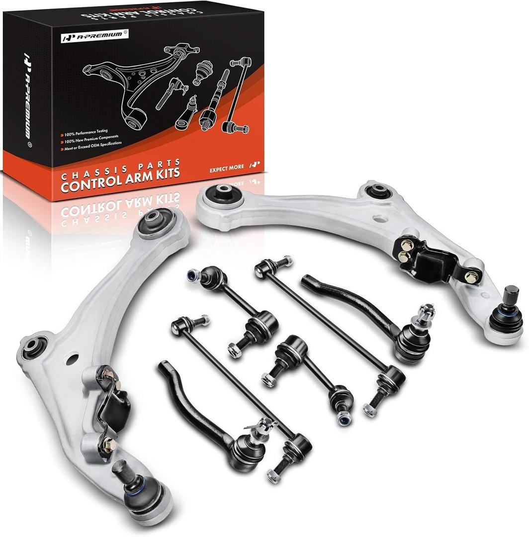 A-Premium Set of 8, Front Lower Control Arm, Inner Outer Tie Rod End, Front & Rear Sway Bar Link, Compatible with Nissan Maxima 2009 2010 2011 2012 2013 2014, Pack of 2