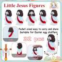 2 x ILHSTY 32 Pcs Little Jesus Figures  Mini Rubber Jesus Toys Jesus Love You for Easter Egg Fillers Egg Hunts Religious Party Favors Gifts Hide and Seek Baptism Gifts Sunday School (Red)