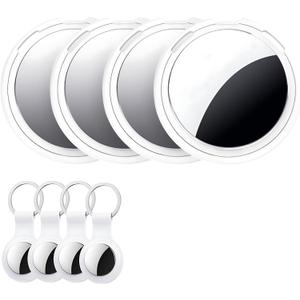 4-Pack Smart Bluetooth Tracker, [Apple MFi Certified] Item Locator, Works with Apple Find My (iOS Only),Waterproof Key Finder for Luggage, Wallets,Pets