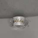 TONIFUL White Glitter Happy Birthday Satin Ribbon 2 Inch x 10 Yards Wide Printed Shiny Ribbon for Gift Wrapping,Flower Bouquet Decoration,Crafts,Banner Making and Party Supply