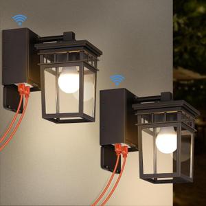 2 Pack Porch Lights with GFCI Outlets, Dusk to Dawn Outdoor Lighting Exterior Light Fixtures Wall Mount, Waterproof Alunmium Wall Sconces for House Patio Garage Front Door, 9W LED Bulbs Included(ORB) (Oil-Rubbed Bronze, 2 Pack)