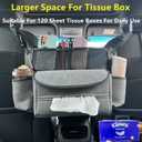 JEYODA Car Suede Seat Organizer High-capacity Seat Back Pouch Central Storage for Pickup SUVs Double-sided Tissue Storage Handbag Holder Car Accessories (Grey)