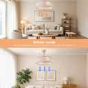 Boho Fandelier Ceiling Fan with Light, Gold Caged Ceiling Fans with Lights, Ceiling Fans with Remote 6 Speeds For Bedroom, Living Room, Nursery, 20 Inch