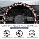 Steering Wheel Covers for Car, Truck, and SUV, Cute Non-Slip Breathable Elastic Steering Wheel, Car Accessories, Universal 15 Inch Leather Cover for Men Women Butterfly Hearts