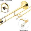 EASTROCK Bb Tenor Slide Trombone Brass Musical Instrument with Hard Case,Mouthpiece,Gloves,Cleaning Cloth for Professional Player Beginners Students, Large Bell(9.25"/235 mm),GOLD