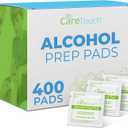 Care Touch Alcohol Wipes Individually Wrapped - Prep Pads with 70% Isopropyl Alcohol, Great for Home, Medical & First Aid Kits Sterilized, Antiseptic 2-Ply Swabs 400 Count