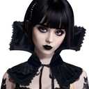 L'VOW Women Black Victorian Collar Standing Vampire Collar Detachable Dracula Collar Witch Gothic Accessories