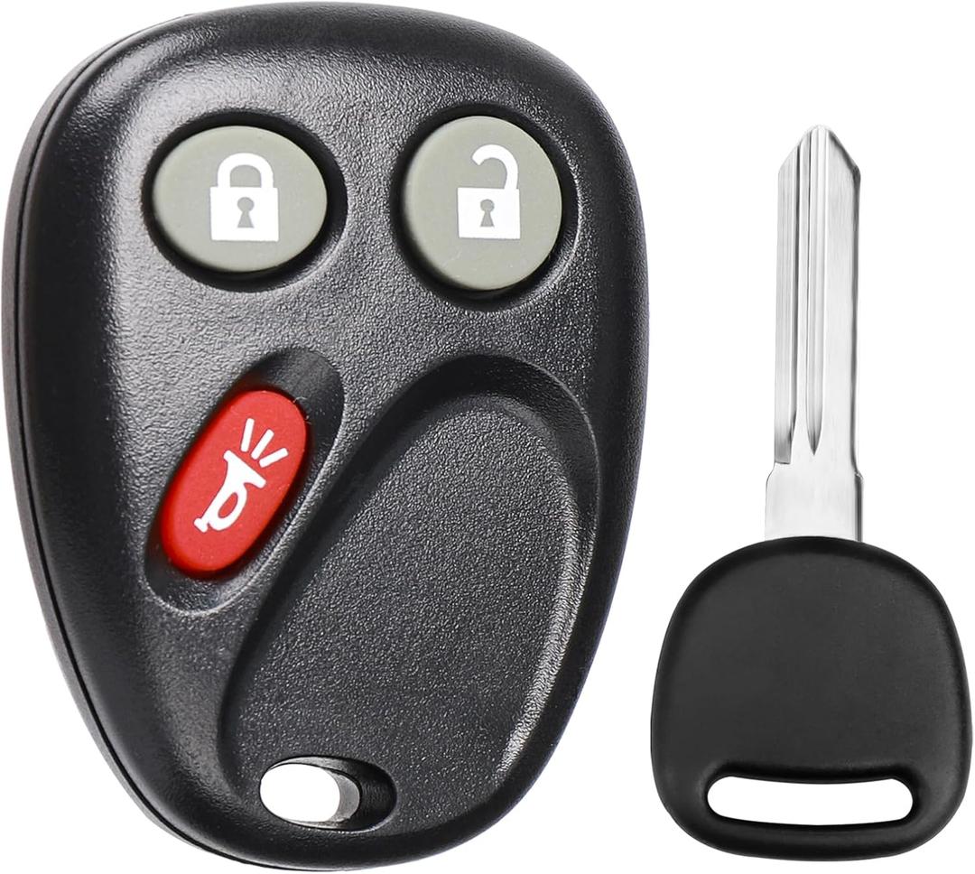 NPAUTO Key Fob, Car Keyless Entry Remote with Ignition Key Fits for 2003-2006 Chevy Avalanche Equinox Silverado SSR Suburban Tahoe, GMC Sierra Yukon, Hummer H2, Pontiac Torrent, Saturn Vue, LHJ011