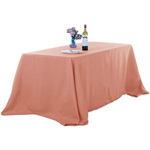 Ascoza 2pack 90x156 Inch Dusty Pink Rectangular Tablecloth 6 Feet Table Cloth in Polyester Fabric for Wedding/Banquet/Restaurant/Parties