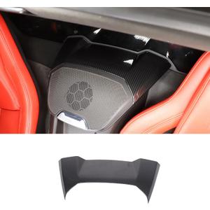 Rear Upper Speaker Cover Compatible with Chevrolet Corvette C8 Stingray 2020-2026, ABS Interior Rear Row Phone Charger Upper Trim Cover, Fit for Coupe (Carbon Fiber Pattern)
