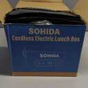 100W Cordless Electric Lunch Box for Adults & Men, Rechargeable Battery Powered Heated Lunch Box, 1.2L Portable Food Warmer Lunchbox with 5-Sided Heating for Work Car Outdoor Use (Gray)