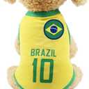 GabeFish Dog World Cup T Shirt Pets Football Jersey Sports Soccer National Team Vest Cat Summer Cool Clothes Apparel Brazil 2X-Large