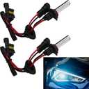 MLAHUIER 2 Pack 9005 HID Xenon Bulbs for Car, IP67 Waterproof Hid Lights for Cars Headlights, 35W 8000LM 6000K Front Lighting Bulb with Stents Base for High Low Beam Bulb Replacement