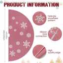 84 Inch Large Pink Christmas Tree Skirt, Burlap Tree Skirt White Snowflake Xmas Mat for Christmas Home Farmhouse Holiday Indoor Decoration