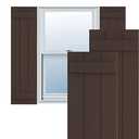 Ekena Millwork 16 1/8"W x 42"H True Fit PVC Three Board Joined Board-n-Batten Shutters, Raisin Brown (Per Pair - Hardware Not Included)